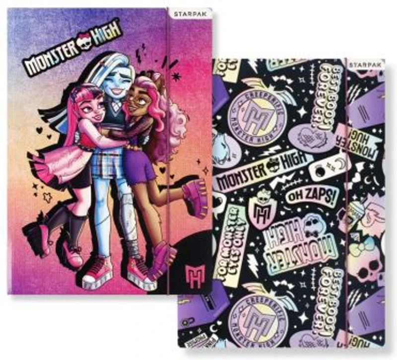 Mapa carton Starpak Monster High, cu elastic, A4