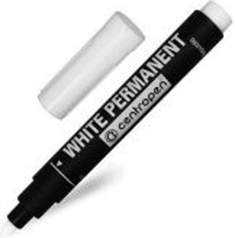 Marker permanent Centropen 8586, varf rotund, 2. 2mm, alb