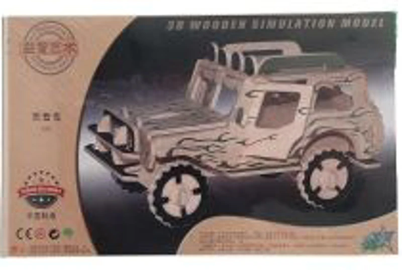 Puzzle lemn 3D - Masina de teren jeep, 2 foi, Colorarte, PJ-S087/A-57