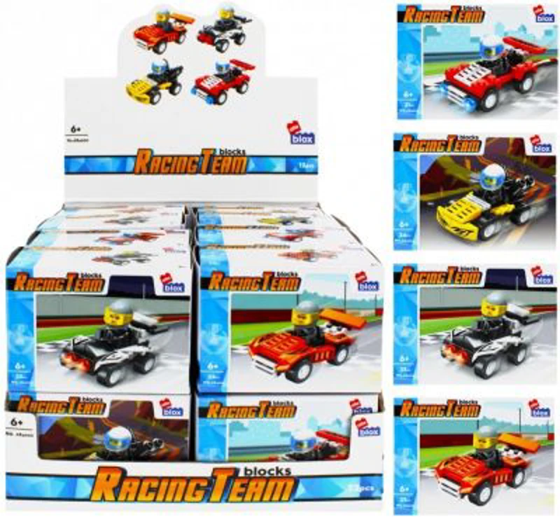 Set de constructie Alleblox Racing Team - masini de curse, diverse modele - 478262, 31-34 piese, 6+
