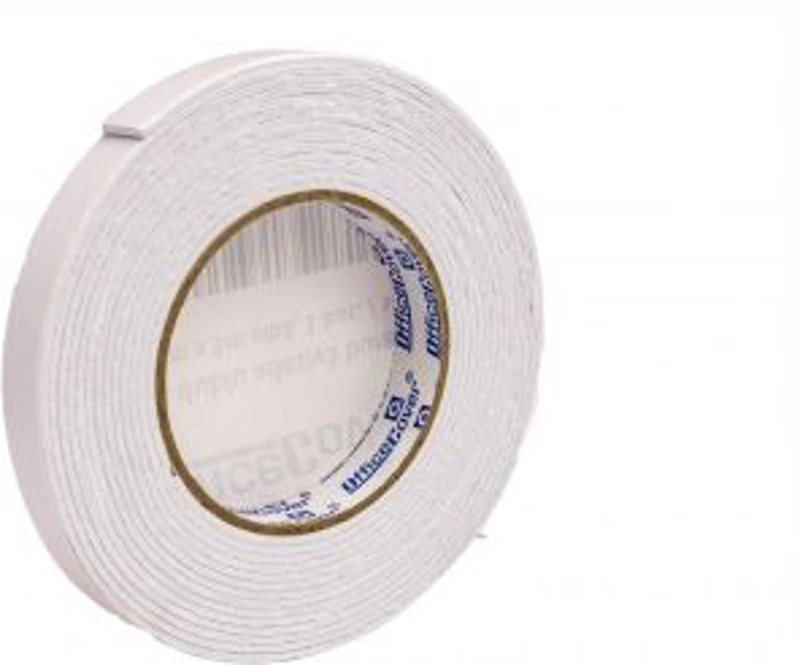 Banda dublu adeziva Office-Cover, buretata, 18mm x 5m, alb