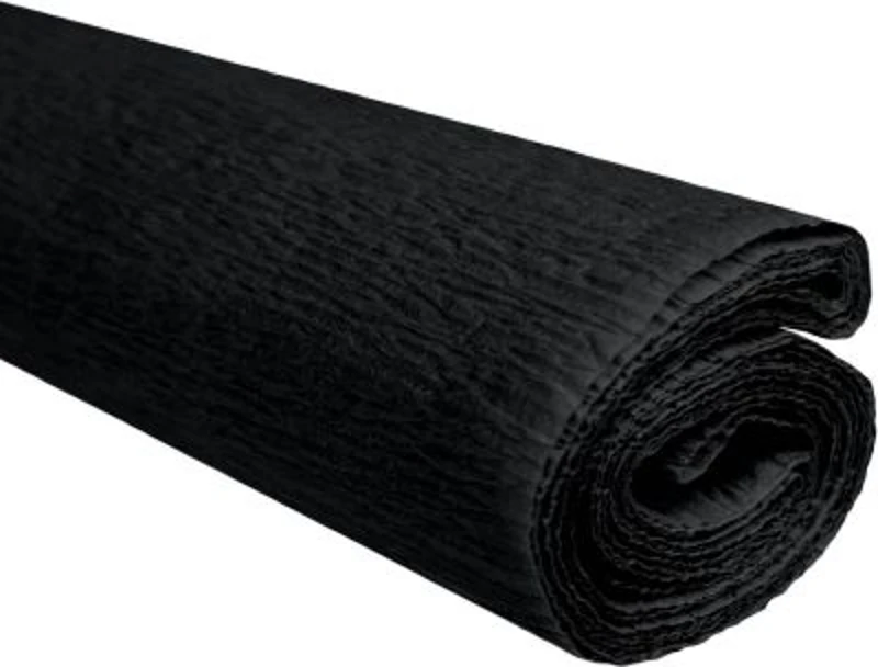 Hartie creponata Colorarte C49, 50x200cm, negru, set 10 role