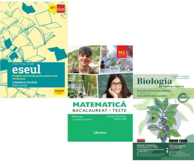 Pachet Bacalaureat 2026. Eseul. Pregatire individuala pentru proba scrisa, Matematica M2 Profil Stiinte ale naturii. Teste si Biologia pe intelesul tu