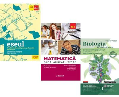 Pachet Bacalaureat 2026. Limba si literatura romana 72 teste complete, Matematica M1. Teste si Biologia pe intelesul tuturor clasele 9-10 - Mimi Gramn