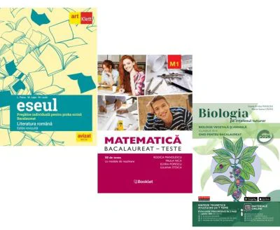 Pachet Bacalaureat 2026. Eseul. Pregatire individuala pentru proba scrisa, Matematica M1. Teste si Biologia pe intelesul tuturor clasele 9-10 - Lilian
