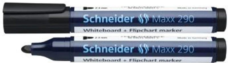 Marker SCHNEIDER Maxx 290, pentru tabla de scris+flipchart, varf rotund 2-3mm - negru