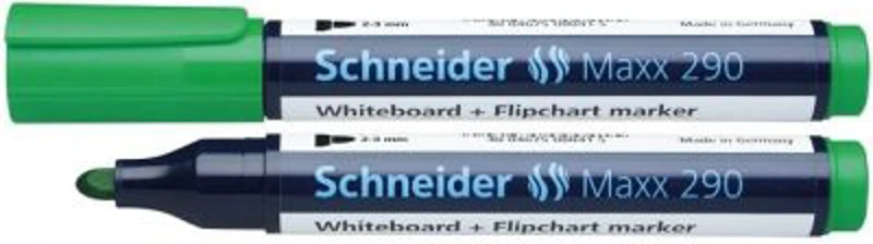 Marker SCHNEIDER Maxx 290, pentru tabla de scris+flipchart, varf rotund 2-3mm - verde