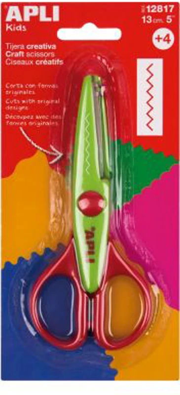 Foarfeca creativa Apli, verde, 13 cm, taiere in zig-zag
