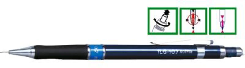 Creion mecanic profesional PENAC TLG-107, 0.7mm, con metalic, varf cilindric fix, inel albastru