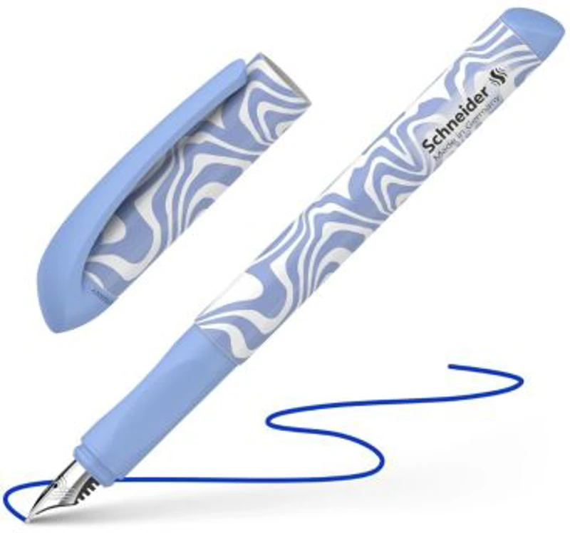 Stilou Schneider Voice STI184 / 160016 / 306642, varf M, alimentare rezerve, corp plastic zebra alb / lila