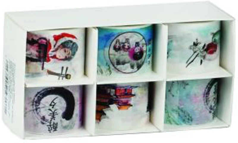 Banda adeziva, 30mm x 5m, diverse modele, hartie, set 6 buc, Colorarte