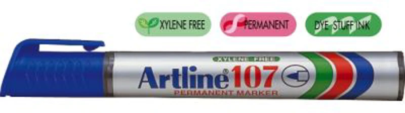 Permanent marker ARTLINE 107, corp plastic, varf rotund 1.5mm - albastru