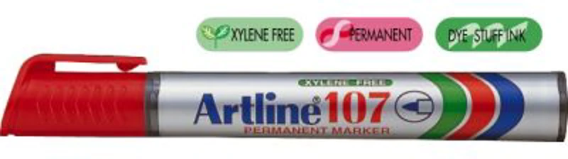 Permanent marker ARTLINE 107, corp plastic, varf rotund 1.5mm - rosu