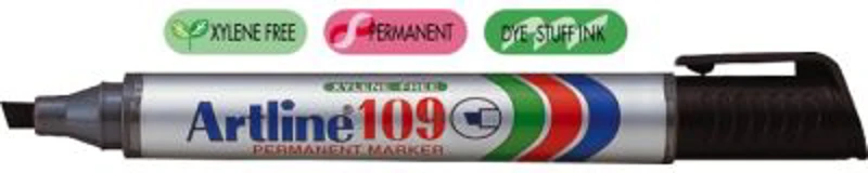 Permanent marker ARTLINE 109, corp plastic, varf tesit 2.0-5.0mm - negru