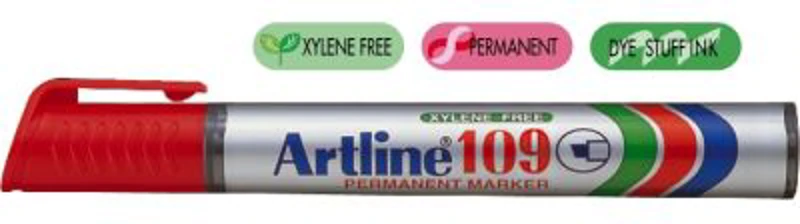 Permanent marker ARTLINE 109, corp plastic, varf tesit 2.0-5.0mm - rosu