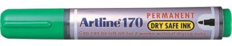 Permanent marker ARTLINE 170 - Dry safe ink, corp plastic, varf rotund 2.0mm - verde