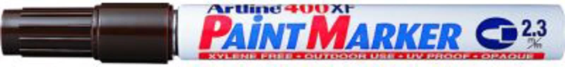 Marker cu vopsea ARTLINE 400XF, corp metalic, varf rotund 2.3mm - maro