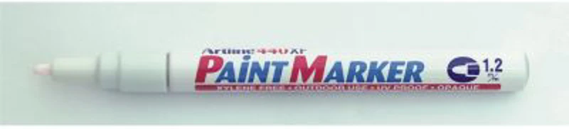 Marker cu vopsea ARTLINE 440XF, corp metalic, varf rotund 1.2mm - alb