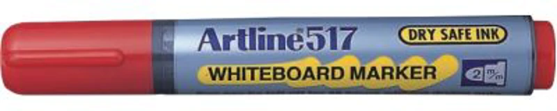 Marker pentru tabla de scris ARTLINE 517 - Dry safe ink 48h, varf rotund 2. 0mm - rosu