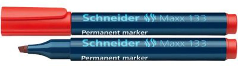 Permanent marker SCHNEIDER Maxx 133, varf tesit 1+4mm - rosu