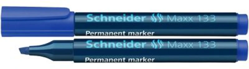 Permanent marker SCHNEIDER Maxx 133, varf tesit 1+4mm - albastru