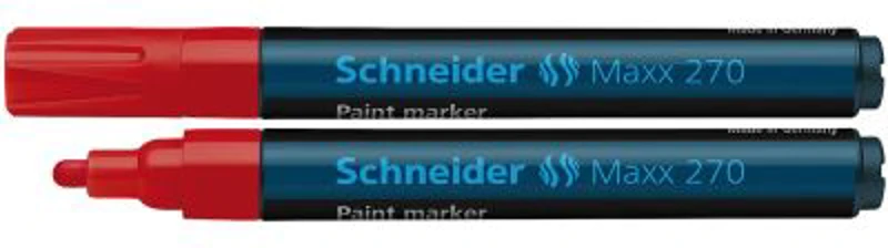 Marker cu vopsea SCHNEIDER Maxx 270, varf rotund 1-3mm - rosu