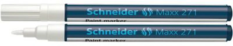 Marker cu vopsea SCHNEIDER Maxx 271, varf rotund 1-2mm - alb