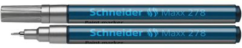 Marker cu vopsea SCHNEIDER Maxx 278, varf rotund 0.8mm - argintiu