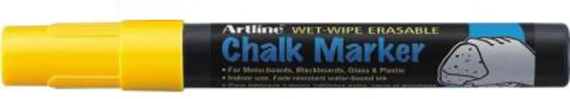 Marker cu creta ARTLINE, pentru table de scris, varf 4. 0mm - galben