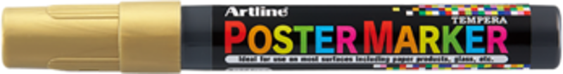 Marker pentru poster ARTLINE, corp plastic, varf rotund 2mm - auriu