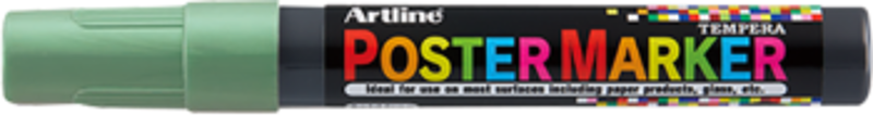 Marker pentru poster ARTLINE, corp plastic, varf rotund 2mm - verde metalizat