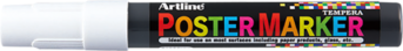 Marker pentru poster ARTLINE, corp plastic, varf rotund 2mm - alb