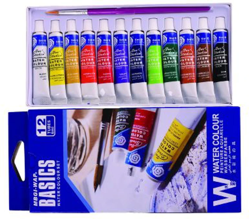 Culori tempera Colorarte, cu pensula, 12 culori x 6ml, EW1206C