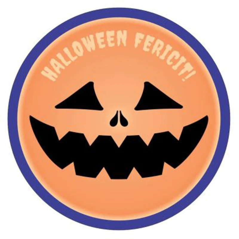Insigna rotunda cu dovleac Halloween fericit!