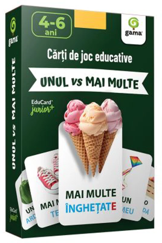 Invata... UNUL vs MAI MULTE. Carti de joc educative Junior Plus