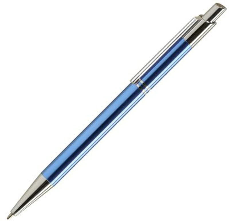 Pix cu bila Office-Cover Tiko, 1. 0mm, cu mecanism, pentru personalizare, corp metalic, albastru deschis