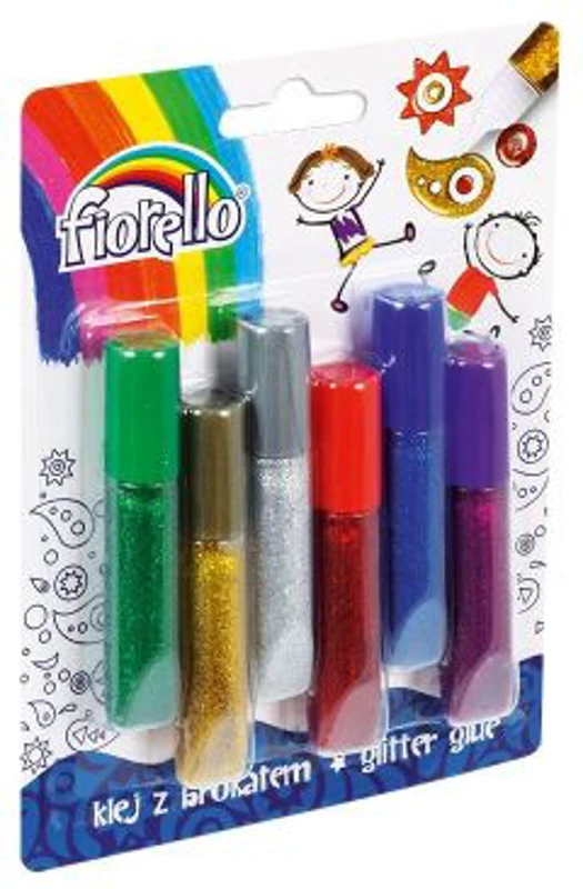 Lipici lichid cu sclipici, 36ml (6x6ml), set 6 culori, Fiorello, GR-BK06B6 / 170-2229