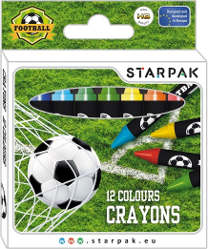 Creioane cerate Starpak Football 274534, 12 culori, blister carton