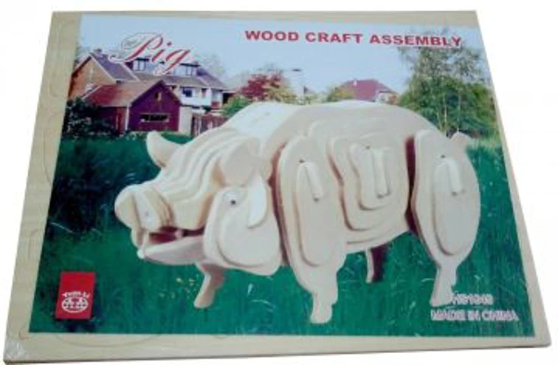 Puzzle lemn 3D - Porc, 2 foi, Colorarte, HS1049-2