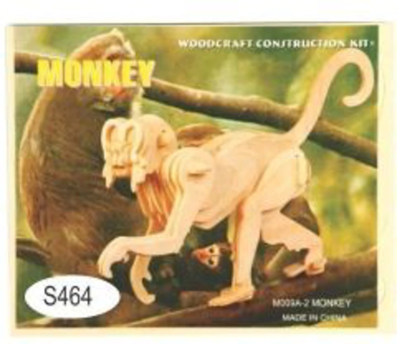 Puzzle lemn 3D - Maimuta capucin, 2 foi, Colorarte, M009A-2/HS1029-2