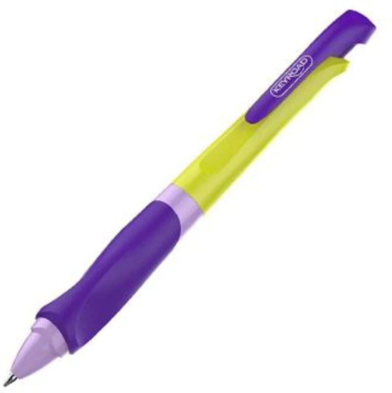 Pix cu bila Keyroad Easy Writer KR971586, 1. 0mm, cu mecanism, ergonomic, corp mat diverse culori, grip cauciucat, scris albastru