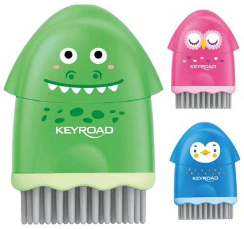 Ascutitoare simpla Keyroad KR972128, 1 orificiu, plastic, cu radiera, cu rezervor, cu periuta. diverse culori