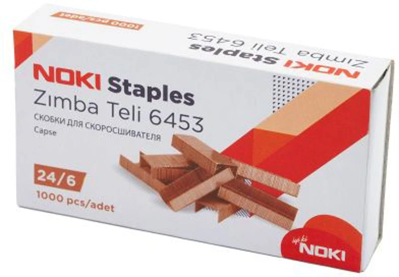 Capse Noki 6453, 24/6, 30 coli, auriu, set 1000 buc