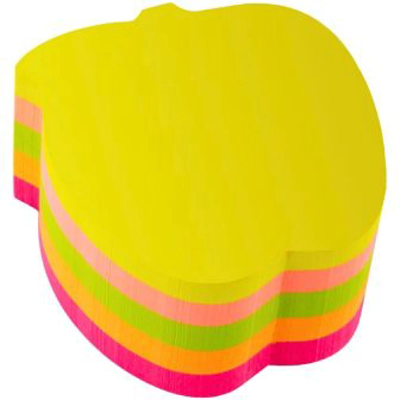 Notes adeziv Office Cover SN4505M, 100 coli, 75x75mm, 5 culori neon, forma mar, blister