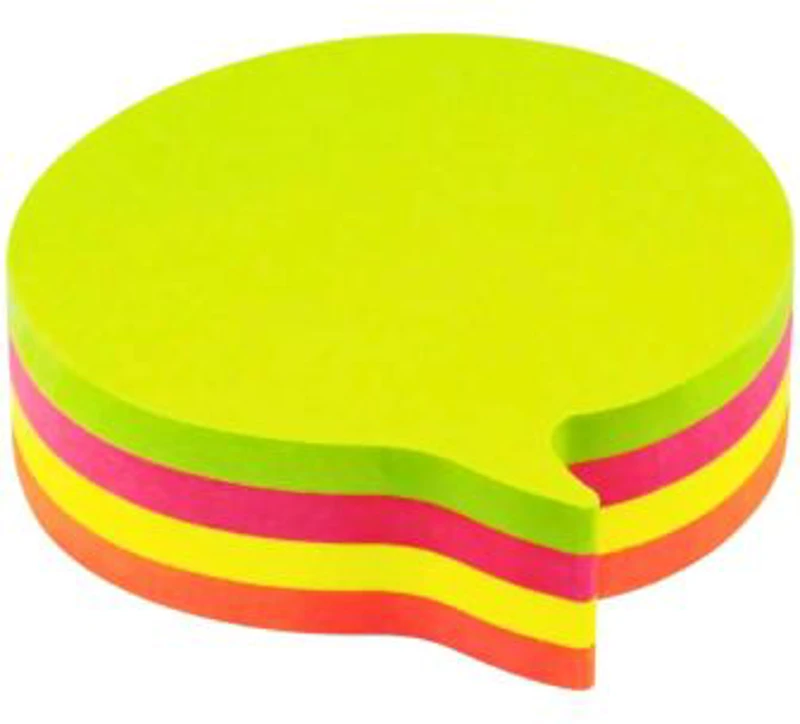 Notes adeziv Office Cover SN4505B, 100 coli, 75x75mm, 5 culori neon, forma balon, blister