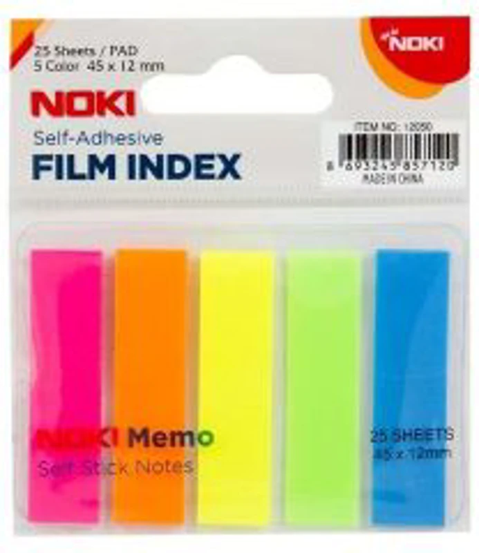 Notes adeziv index Noki 12050, 125 coli, 12x45mm, PVC, 5 culori