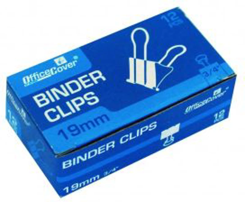 Clipsuri metalice Office Cover RM19, 19mm, negre, cutie 12 buc