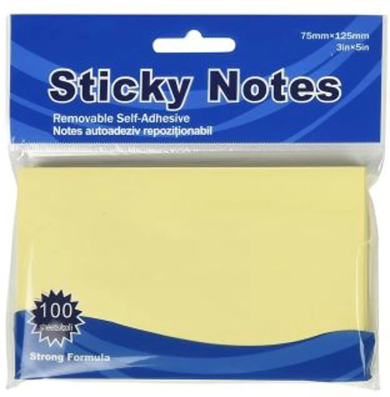 Notes adeziv Office Cover A05, 100 coli, 75x125mm, galben pastel, blister