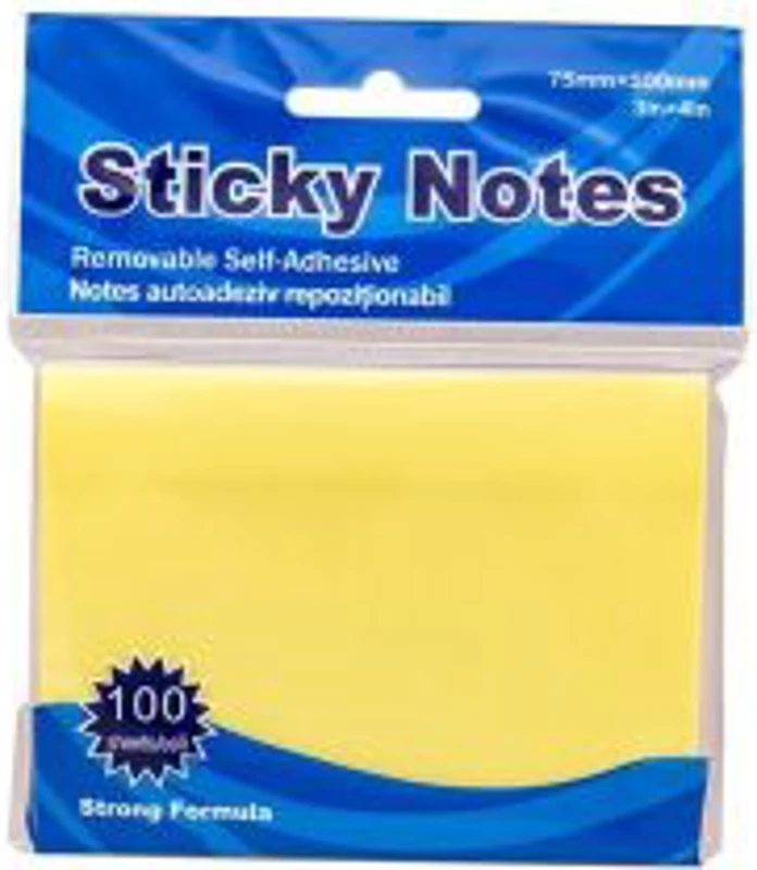 Notes adeziv Office Cover A04, 100 coli, 75x100mm, galben pastel, blister