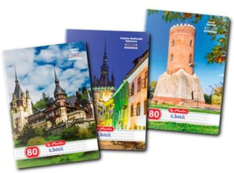 Caiet scolar A4 Herlitz X. Book Romania, 80 file, matematica, colturi rotunjite, 70g/mp, 9481030